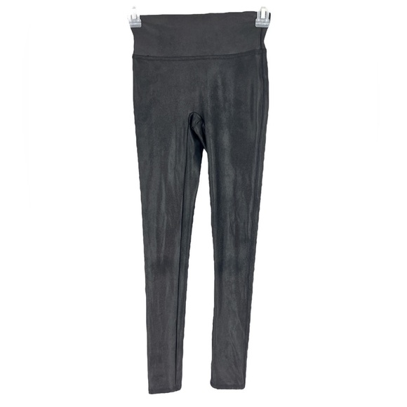 SPANX FAUX LEATHER BLACK LEGGINGS SZ XS - Picture 4 of 7